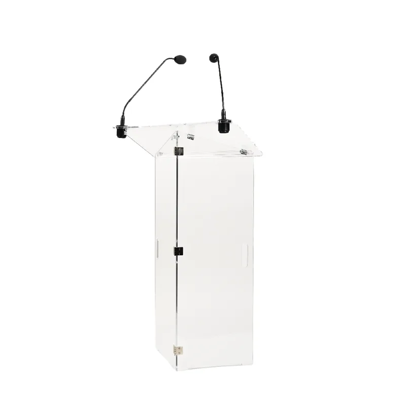 Location pupitre plexiglass avec 2 micros conférence